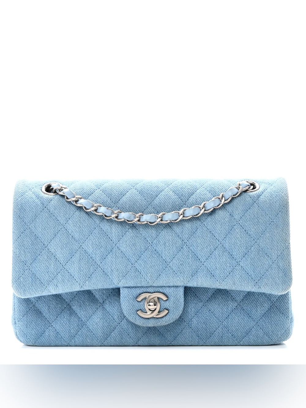 CHANEL Denim Quilted Medium Double Flap